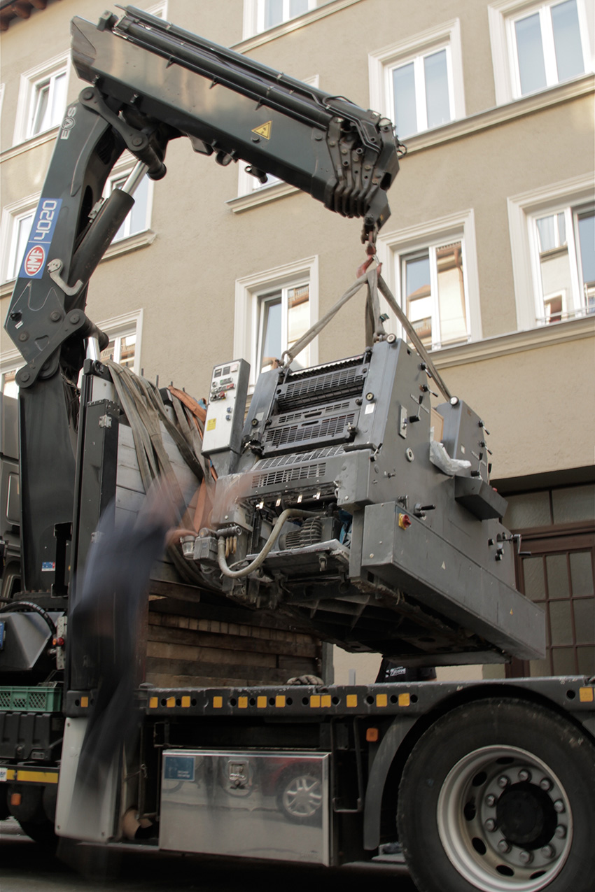 Werkstatt Hoeflich Muenchen Umzug Neue Heidelberger Druckmaschine Werkstatt Hoeflich Muenchen