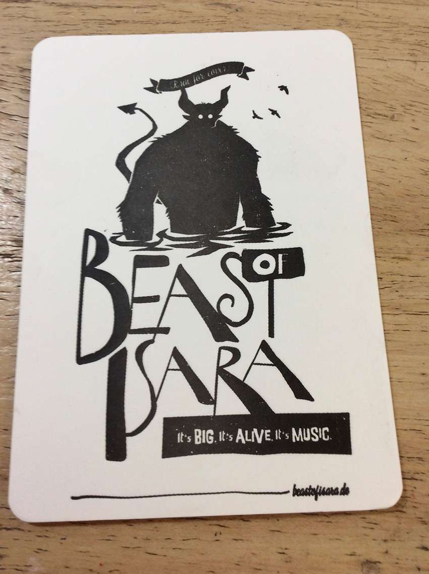 gefährliche Begegnung an der Isar eines Teilnehmers an unserem Letterpress-Workshop in der Werkstatt Dietz