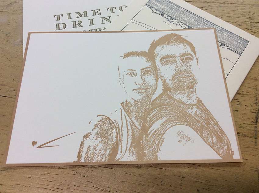 weddings cards from Munich. Hochzeitskarten aus der Druckerei Werkstatt Dietz München schöne Portraitidee für eine Hochzeitspapterie. Hochzeitskarten aus dem Münchener Westend