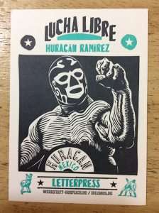 Ein Freund des Kampfsports druckte diese Karte im Letterpress-Workshop