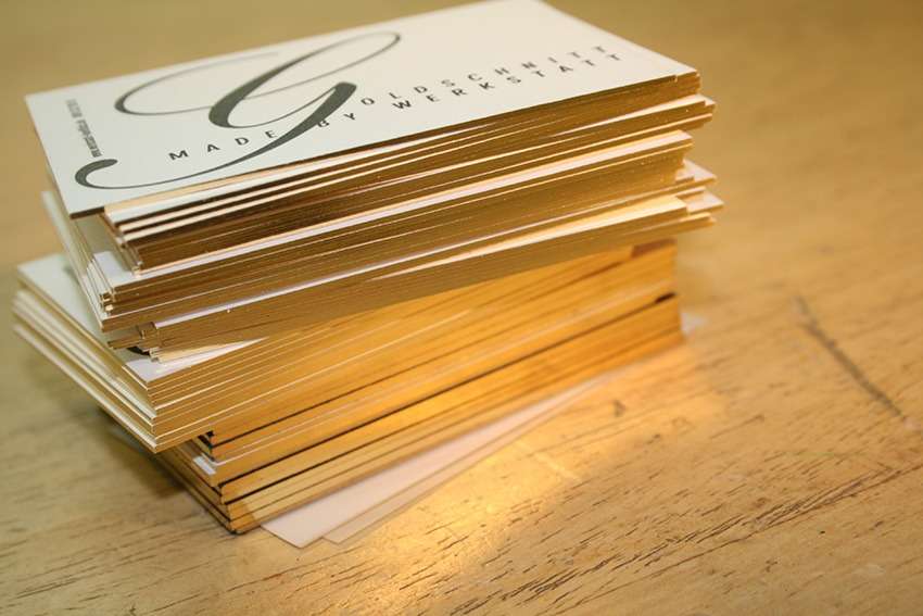 Visitenkarte, Folienschnitt, Letterpress. Druckerei Werkstatt Dietz über den Dächern von München