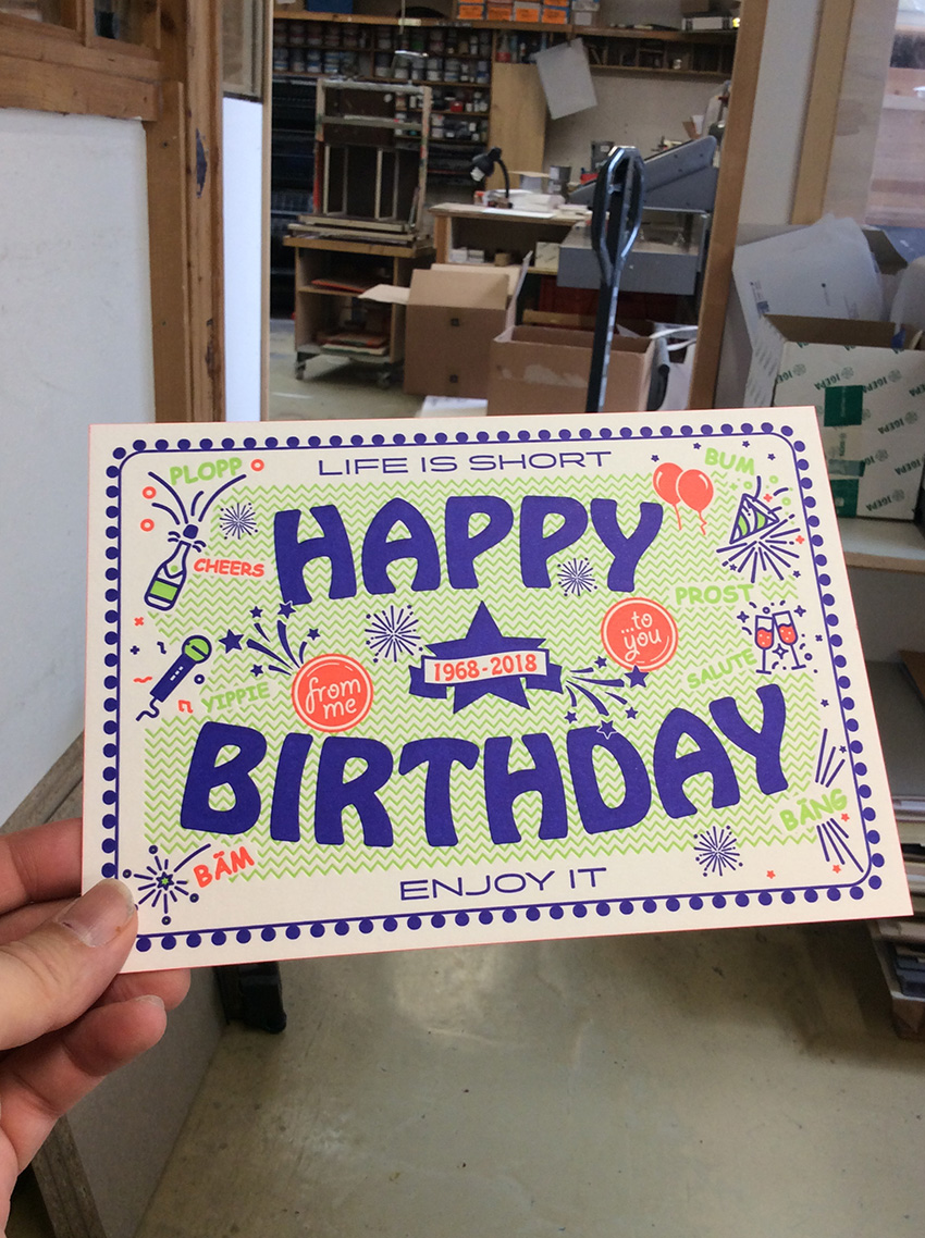 Geburtstagskarte im Letterpress Geburtstagskarte im Letterpress