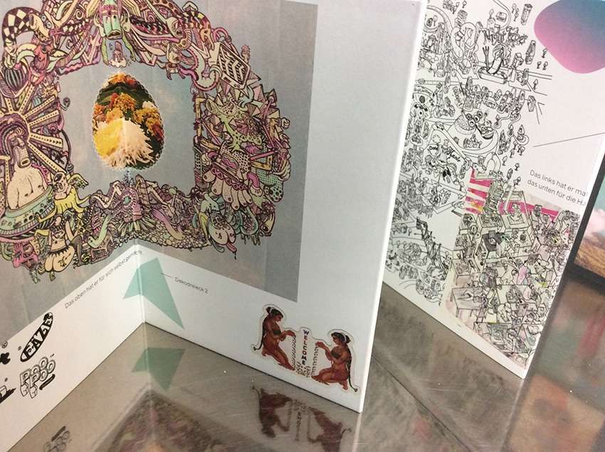 Detail von Leporello im Offsetsetdruck. Druckerei Werkstatt Dietz über den Dächern von München