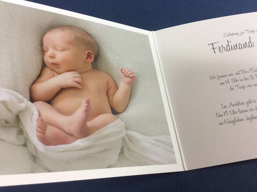 Geburtskarte im hochwertigen Digitaldruck. Druckerei Werkstatt Dietz über den Dächern von München