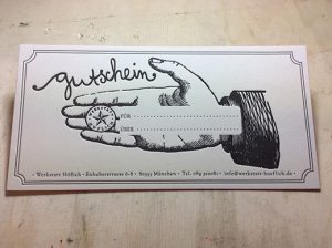 Gutschein für Letterpress-Workshop