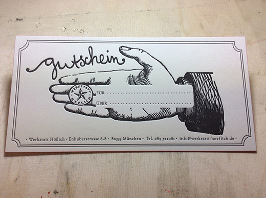 Gutschein für Letterpress-Workshop Gutschein für Letterpress-Workshop