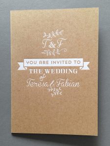 Hochzeitskarte mit weisser Heissfolie