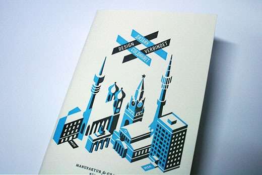 kombiniertes Heft: aussen Letterpress, innen preiswert Onlinedruck. Druckerei Werkstatt Dietz über den Dächern von München